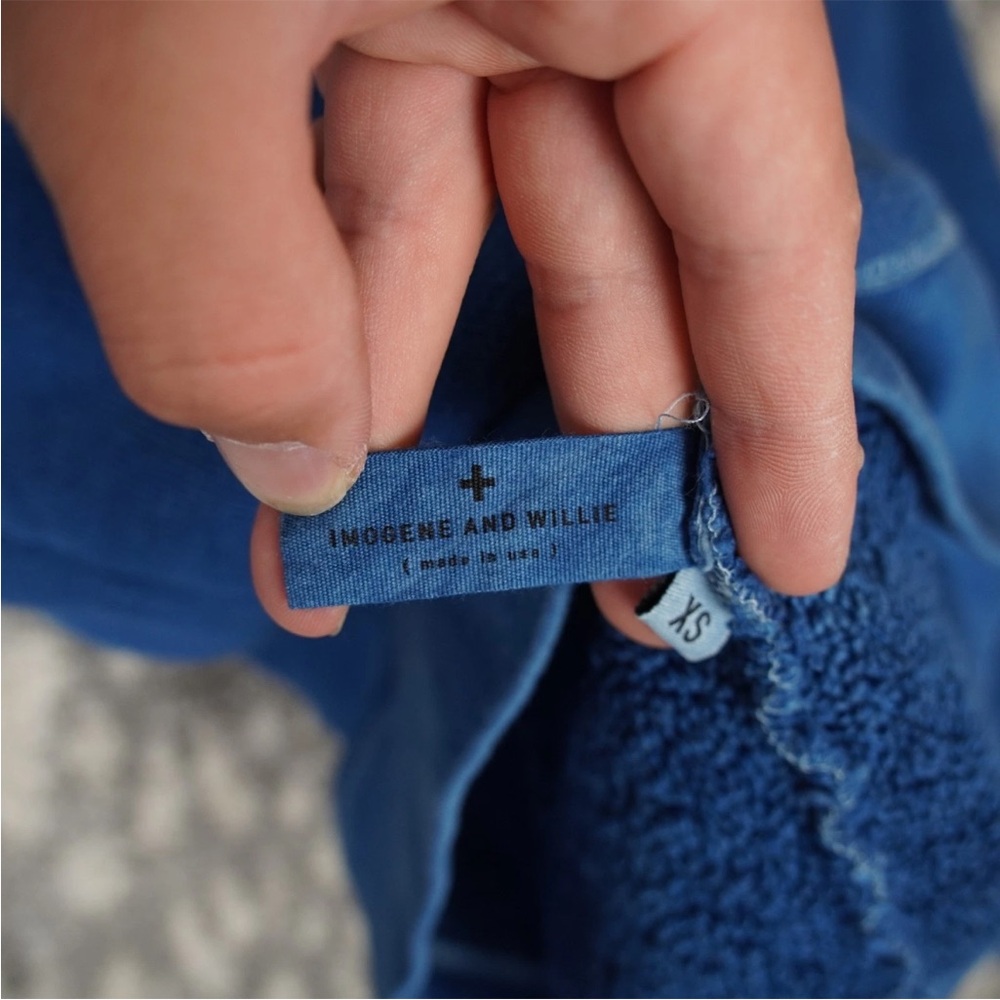 Imogene + Willie Indigo Sweatshirt Fleece Sz XS Limited Edition Blue 0010 - Picture 11 of 14
